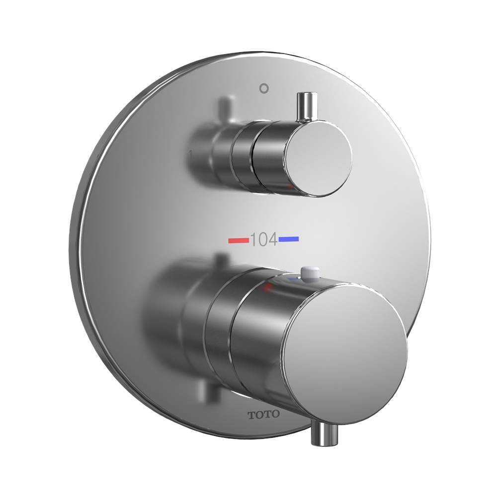 TOTO Round Thermostatic Mixing Valve with Two-Way Diverter Shower Trim, Polished -related