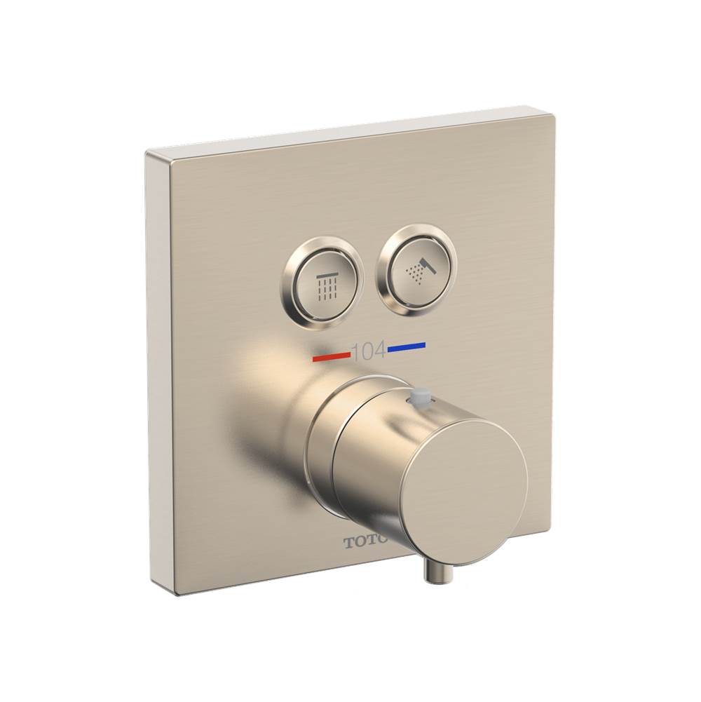 TOTO Square Thermostatic Mixing Valve with 2-Function Shower Trim, Brushed Nickel-related