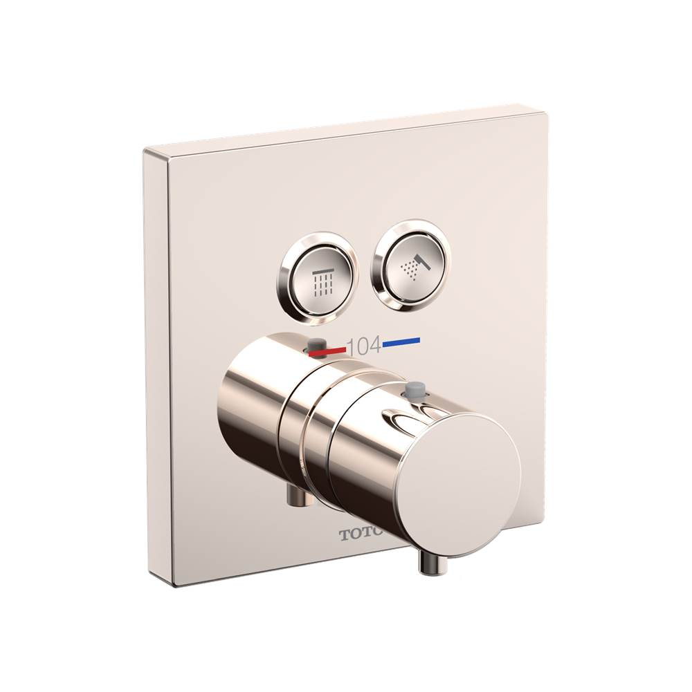 TOTO Square Thermostatic Mixing Valve with 2-Function Shower Trim, Polished Nicke-related