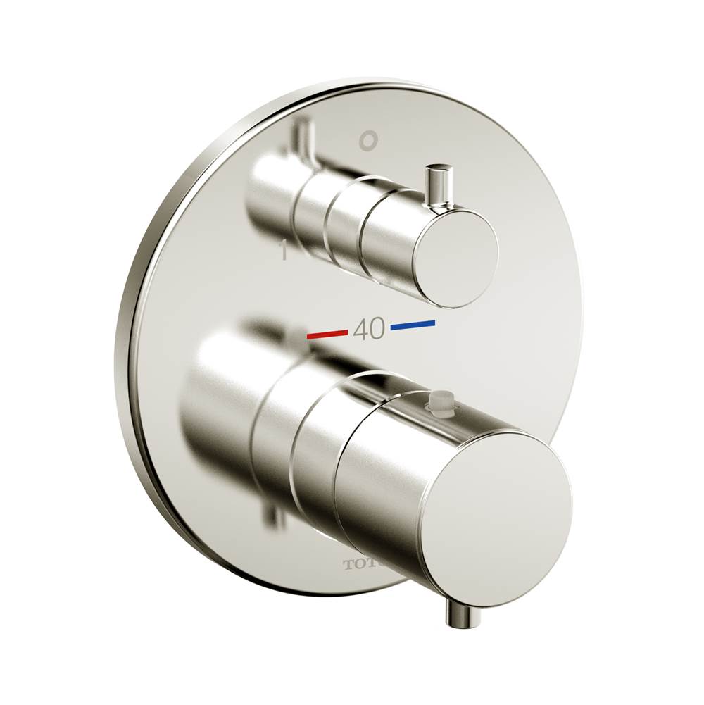 TOTO Round Thermostatic Mixing Valve with Two-Way Diverter Shower Trim, Brushed N-related