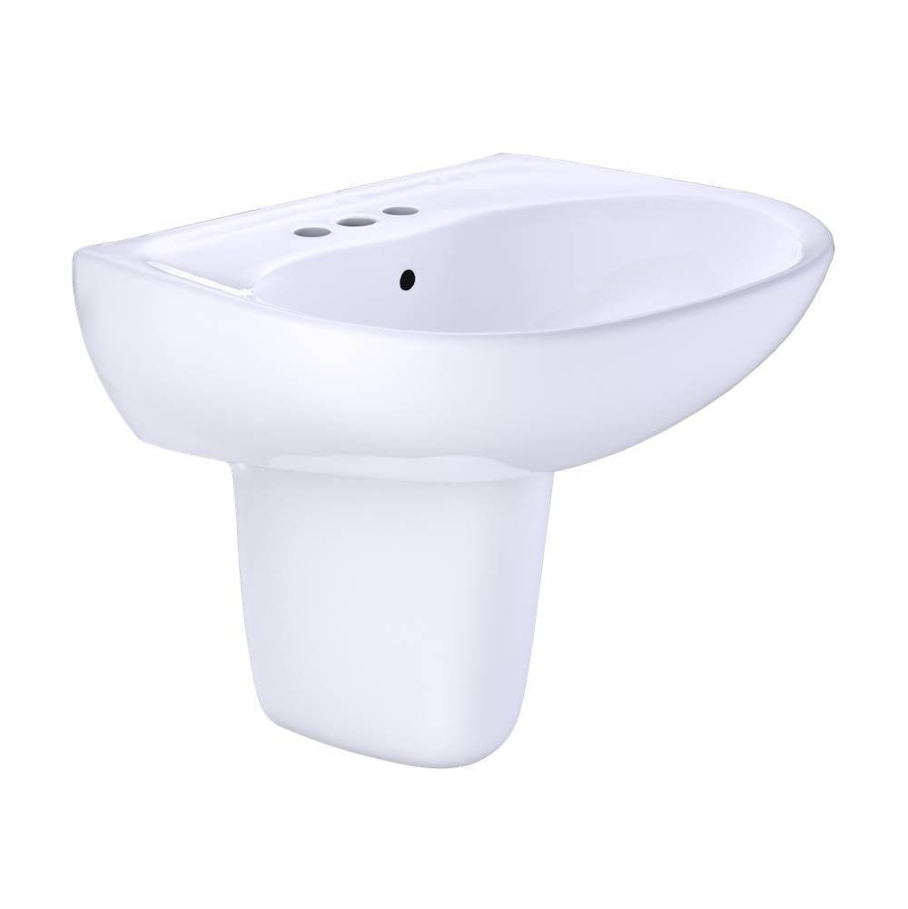 TOTO Supreme® Oval Wall-Mount Bathroom Sink with CEFIONTECT and Shroud for 4 Inch-related