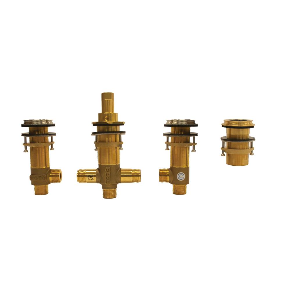 TOTO Four-Hole Roman Tub Filler Rough-In Valve, Polished Nickel-related