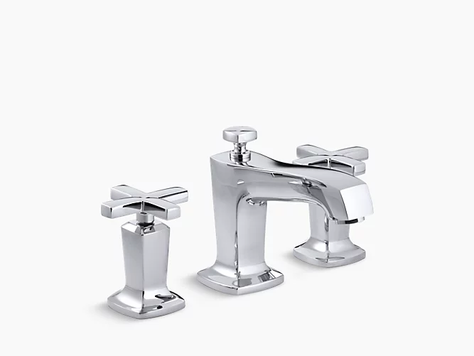 Widespread bathroom sink faucet with cross handles-related