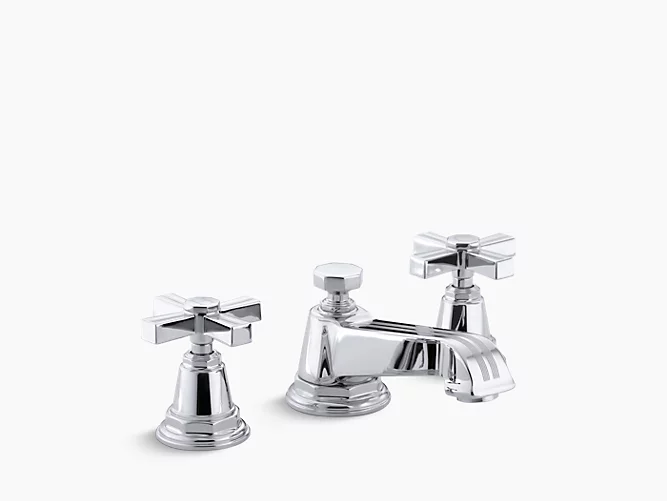 Pinstripe®Widespread bathroom sink faucet with cross handles K-13132-3B-CP-related