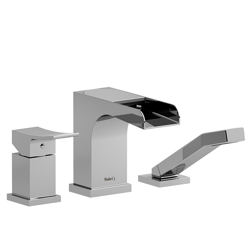 ZENDO - ZOOP16 3-PIECE TYPE P (PRESSURE BALANCE) DECK-MOUNT TUB FILLER OPEN SPOUT WITH HAND SHOWER-related