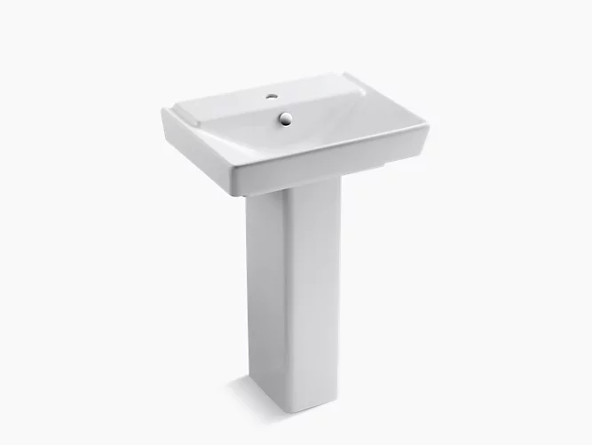 Rêve®23" pedestal bathroom sink with single faucet hole K-5152-1-0-related