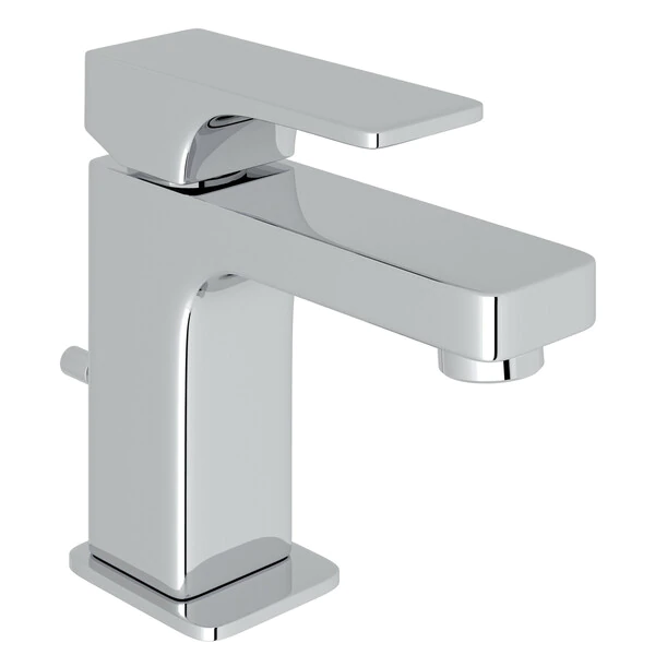 Quartile Single Hole Single Lever Bathroom Faucet - Polished Chrome With Metal Lever Handle | Model Number: CU51L-APC-2-main