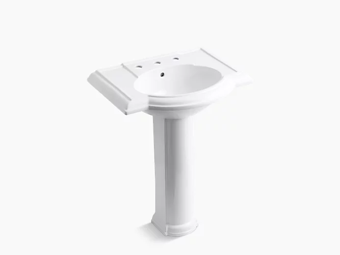 Devonshire®27" pedestal bathroom sink with 8" widespread faucet holes K-2294-8-0-related