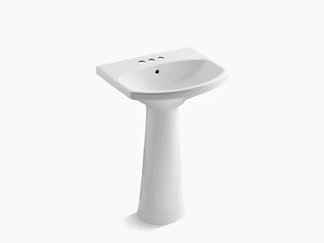Cimarron®Pedestal bathroom sink with 4" centerset faucet holes K-2362-4-0-view
