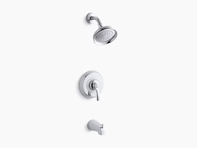 Fairfax®Rite-Temp® bath and shower valve trim with lever handle, slip-fit spout and 2.5 gpm showerhead K-TS12007-4S-CP-related