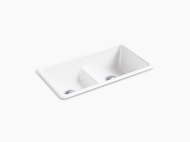 33" x 18-3/4" x 9-5/8" Smart Divide® top-mount/undermount double-equal kitchen sink K-5312-0-product-view