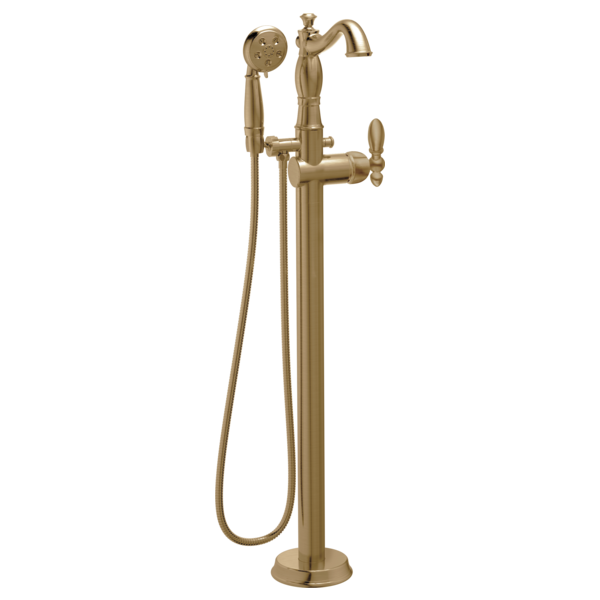 DELTA® Delta® Single Handle Floor Mount Tub Filler Trim With Hand Shower - Less Handle In Champagne Bronze MODEL#: T4797-CZFL-LHP--H716CZ--R4700-FL-related