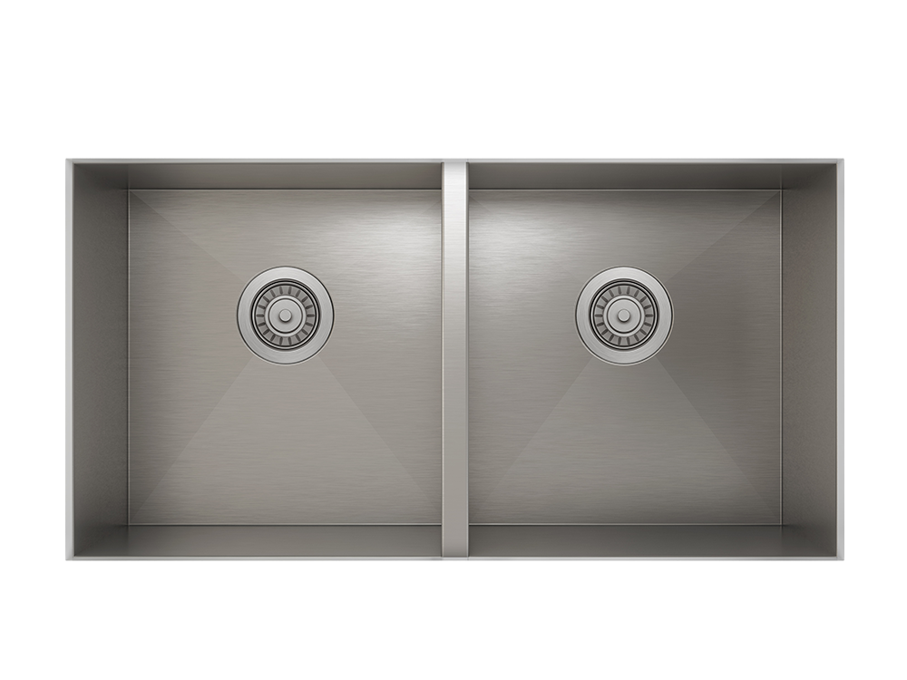 50/50 Double Bowl undermount Kitchen Sink ProInox H0 18-gauge Stainless Steel, 30'' X 16'' X 10''-main