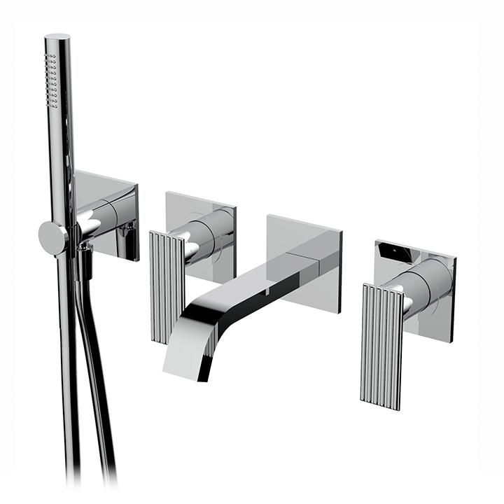 Wallmount tub filler with handshower-product-view