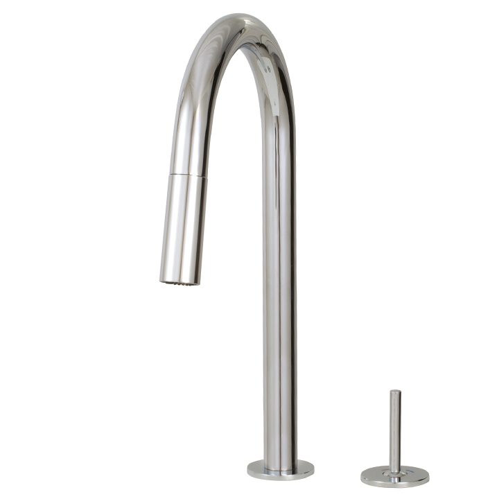 Pull-down dual stream mode kitchen faucet with side joystick Product code:6045J-product-view