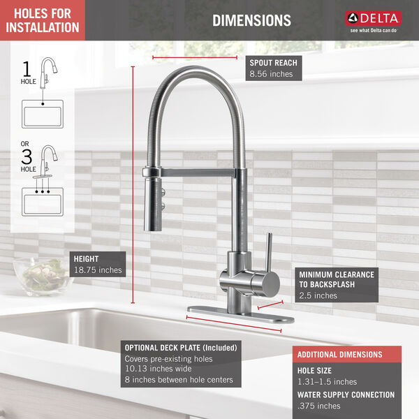 Felix™ Single Handle Pull-Down Kitchen Faucet In Arctic Stainless MODEL#: 19991LF-AR-0-large