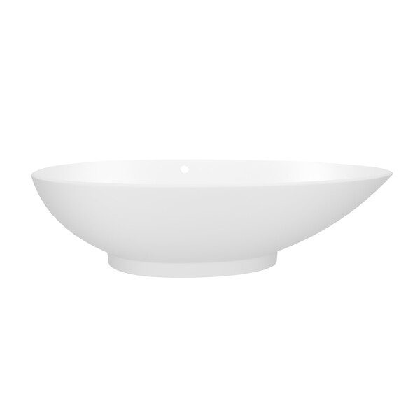 Napoli 74-3/4 Inch X 33-1/4 Inch Freestanding Soaking Bathtub with Left Hand Overflow - Matte White | Model Number: NAPM-N-LH-SM-OF-product-view