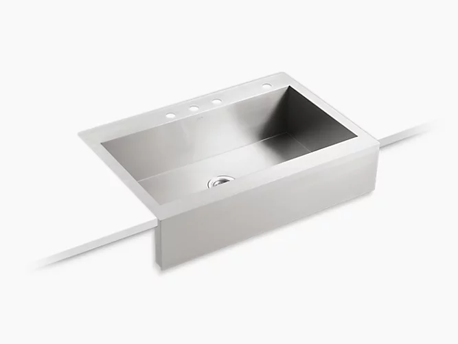 Vault™35-3/4" x 24-5/16" x 9-5/16" top-mount single-bowl stainless steel farmhouse kitchen sink for 36" cabinet K-3942-4-NA-related