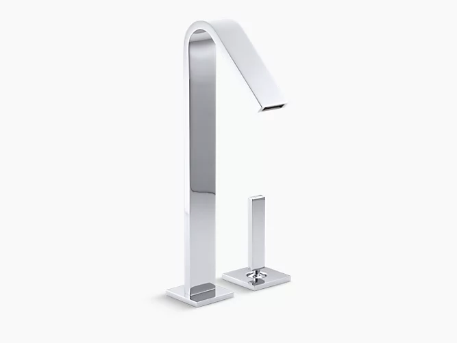 Single-handle bathroom sink faucet with lever handle-related