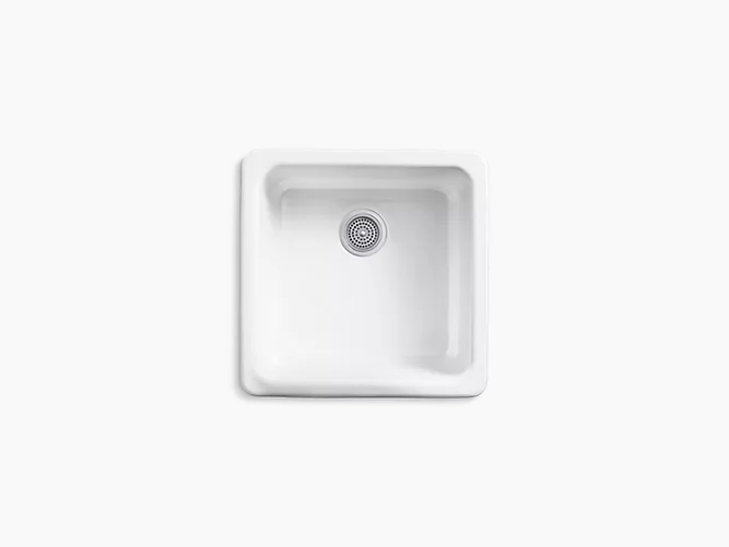 Iron/Tones®20-7/8" x 20-7/8" x 10" Top-mount/undermount single-bowl kitchen sink K-6587-0-0