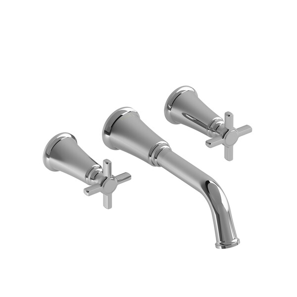 Momenti Wall Mount Lavatory Faucet  - Chrome with Cross Handles | Model Number: MMSQ03+C-related