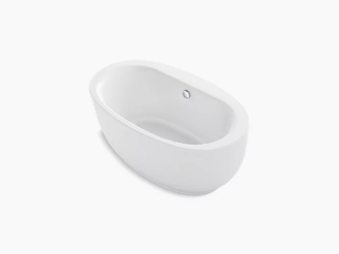 Sunstruck® 60" x 34" oval freestanding bath with fluted shroud and center drain-related