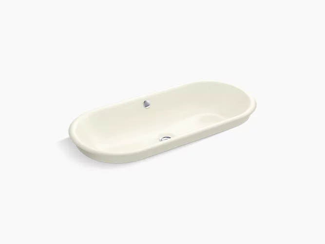 Iron Plains®Drop-in/undermount vessel bathroom sink with Biscuit painted underside K-20213-B-96-related