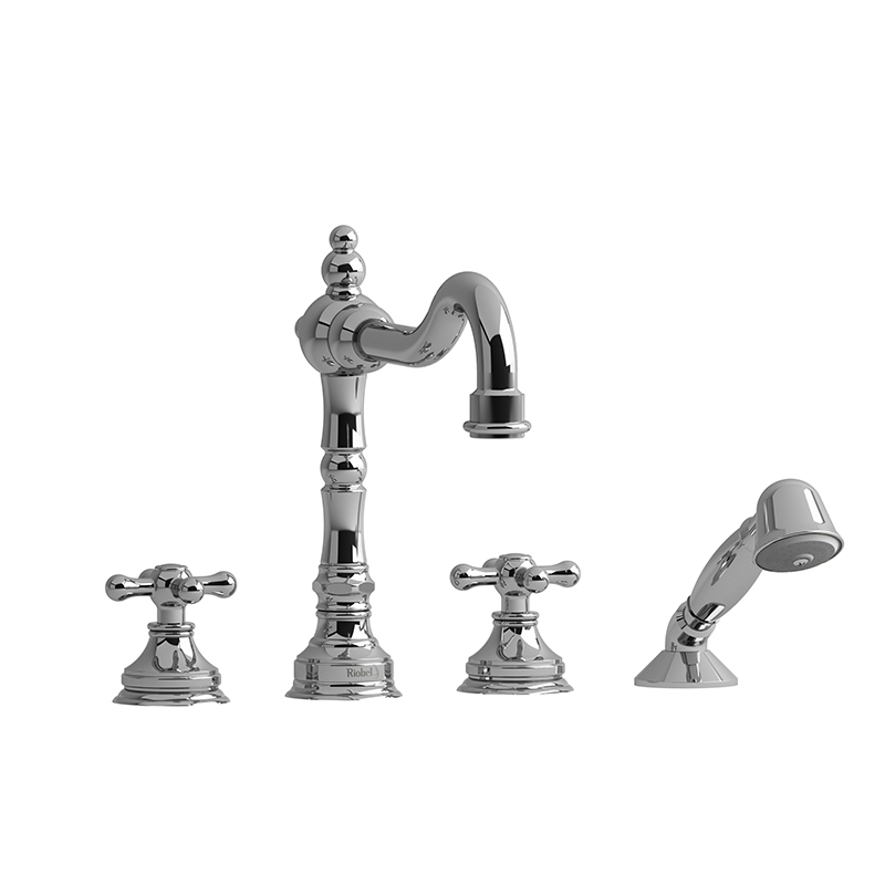RETRO - RT12+ 4-PIECE DECK-MOUNT TUB FILLER WITH HAND SHOWER-related
