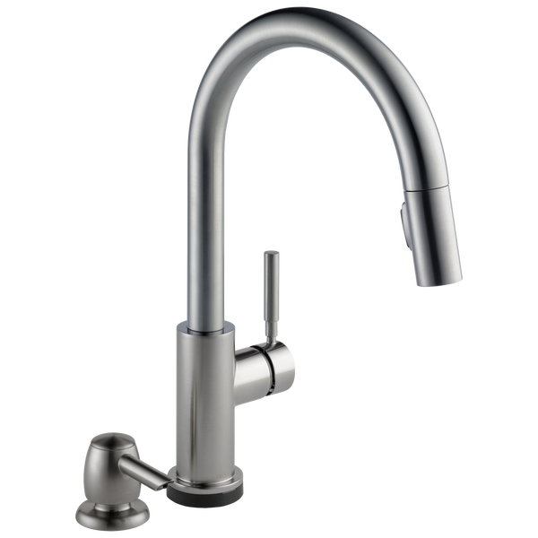 Trask™ Single Handle Pull-Down Kitchen Faucet With Touch2O® Technology And Soap Dispenser In Spotshield Stainless MODEL#: 19933T-SPSD-DST-related