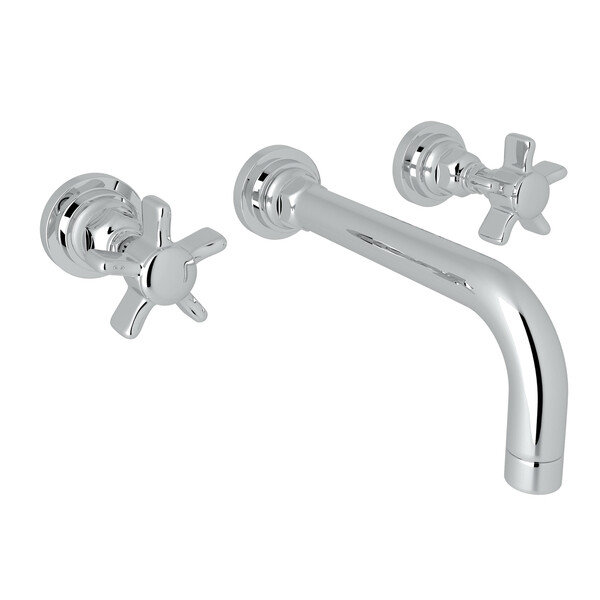 San Giovanni Wall Mount Widespread Bathroom Faucet - Polished Chrome with Five Spoke Cross Handle | Model Number: A2307XAPCTO-2-related