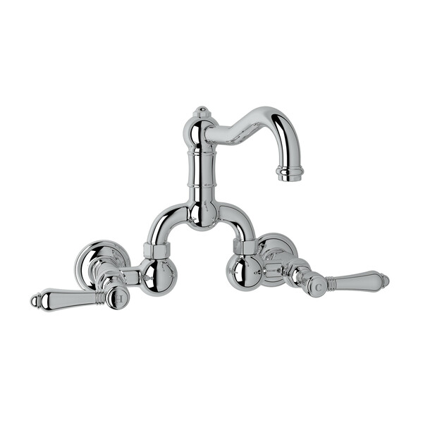 Acqui Wall Mount Bridge Bathroom Faucet - Polished Chrome with Metal Lever Handle | Model Number: A1418LMAPC-2-related