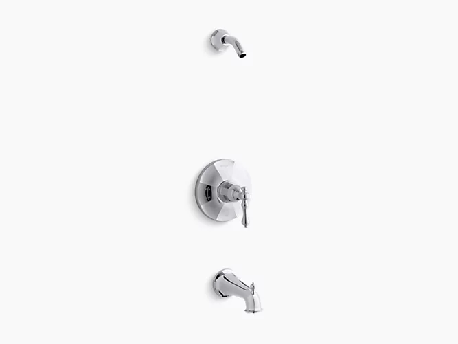 Kelston®Rite-Temp® bath and shower valve trim with lever handle and spout, less showerhead K-TLS13492-4-CP-related