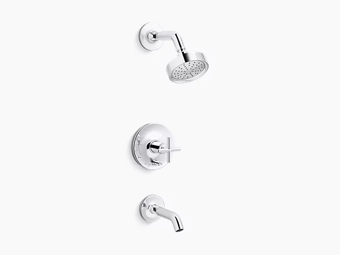 Purist®Rite-Temp® bath and shower trim with cross handle and 1.75 gpm showerhead K-T14420-3G-CP-related