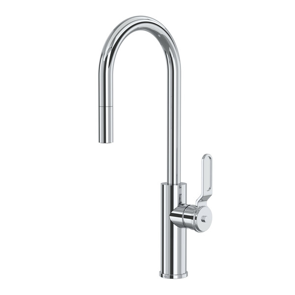 Myrina Pull-Down Bar and Food Prep Kitchen Faucet with C-Spout - Polished Chrome | Model Number: MY65D1LMAPC-related