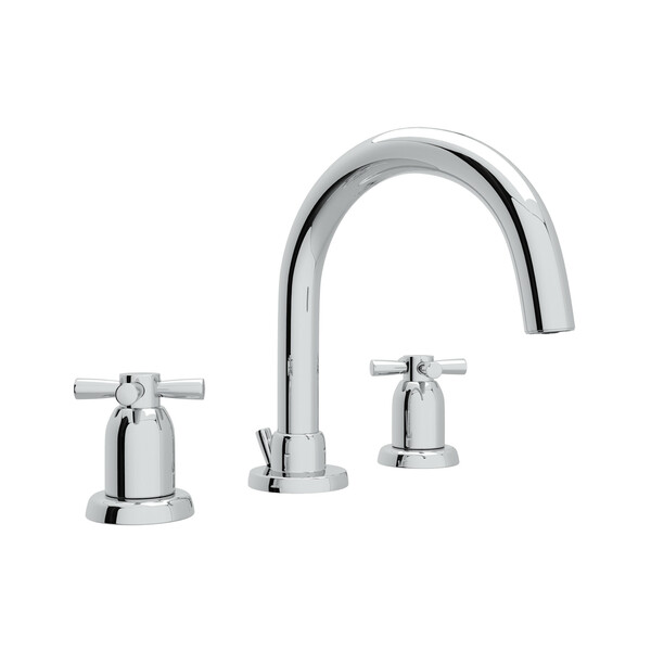 Holborn 3-Hole Tubular C-Spout Widespread Bathroom Faucet - Polished Chrome with Cross Handle | Model Number: U.3956X-APC-2-related