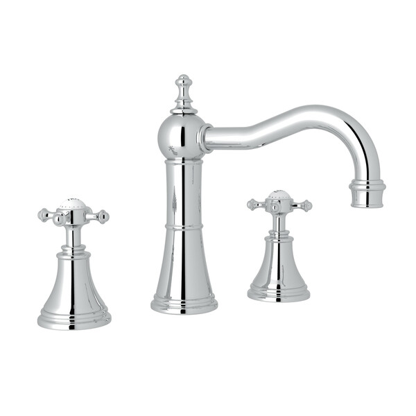 Georgian Era Column Spout Widespread Faucet - Polished Chrome with Cross Handle | Model Number: U.3724X-APC-2-related