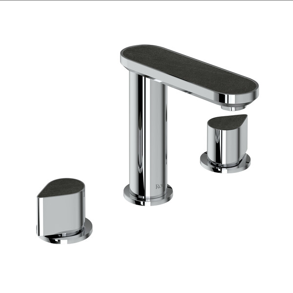 Miscelo Widespread Bathroom Faucet - Polished Chrome Spout with Greystone Quarry Insert with Lever Handle with Insert | Model Number: MI09D3GQAPC-related
