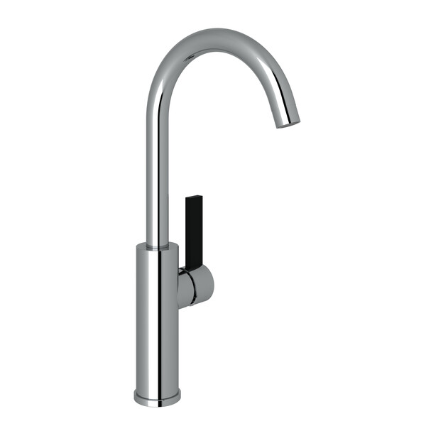 Tuario Bar and Food Prep Faucet - C Spout - Polished Chrome with Matte Black Accents with Lever Handle | Model Number: TR60D1LBAPC-related