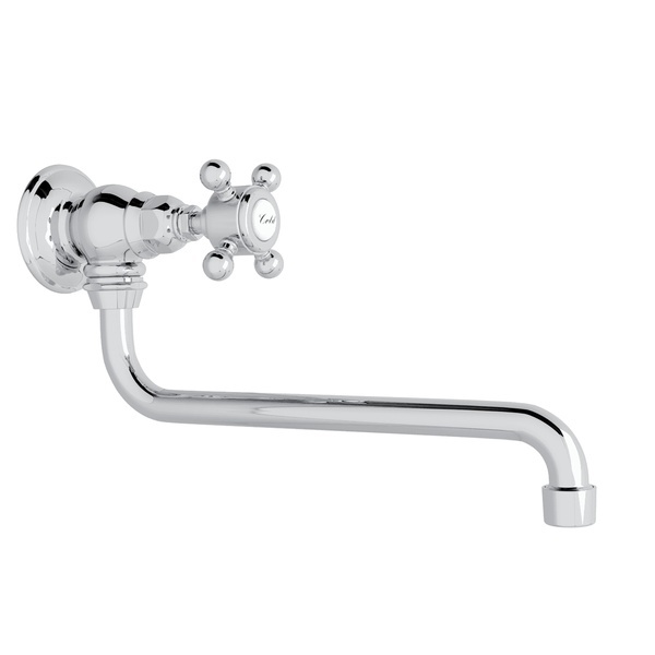 Wall Mount 11 3/4 Inch Reach Pot Filler - Polished Chrome with Cross Handle | Model Number: A1445XMAPC-2-related