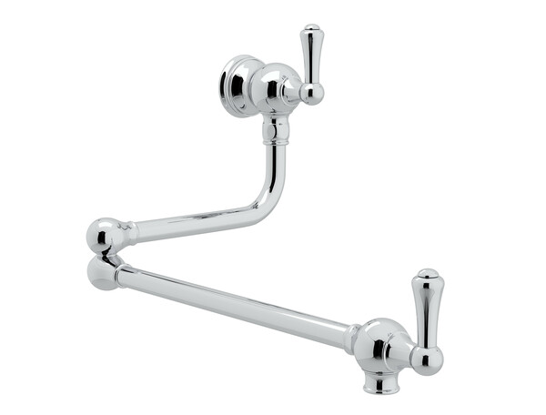 Wall Mount Swing Arm Pot Filler - Polished Chrome with Metal Lever Handle | Model Number: U.4799LS-APC-2-related