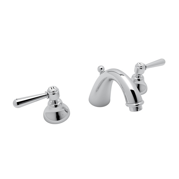 Verona C-Spout Widespread Bathroom Faucet - Polished Chrome with Metal Lever Handle | Model Number: A2707LMAPC-2-product-view