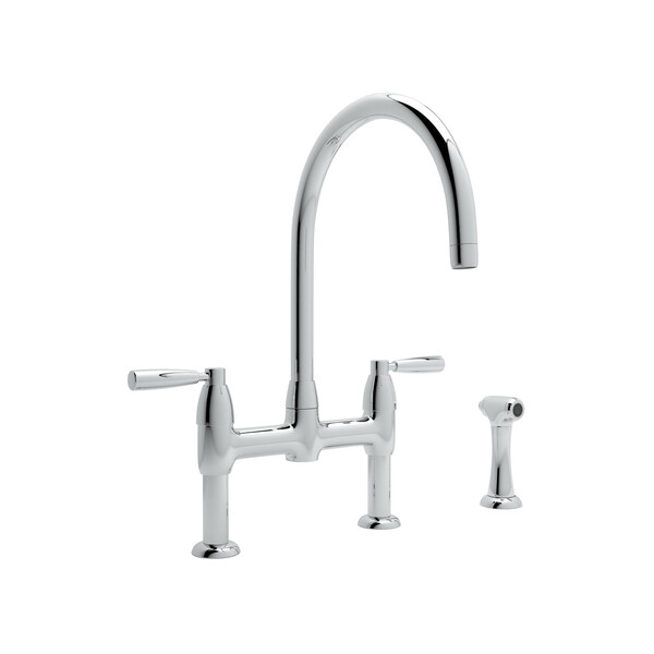 Holborn Bridge Kitchen Faucet with Sidespray - Polished Chrome with Metal Lever Handle | Model Number: U.4273LS-APC-2-related