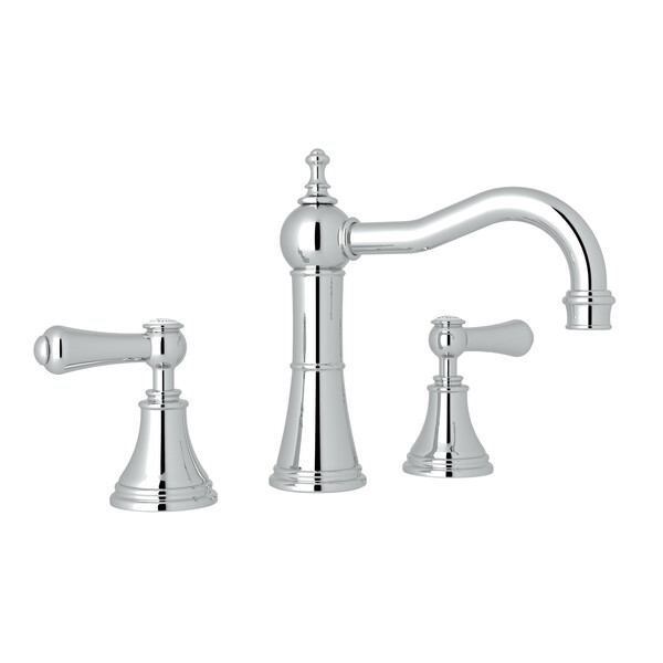 Georgian Era Column Spout Widespread Faucet - Polished Chrome with White Porcelain Lever Handle | Model Number: U.3723LSP-APC-2-related