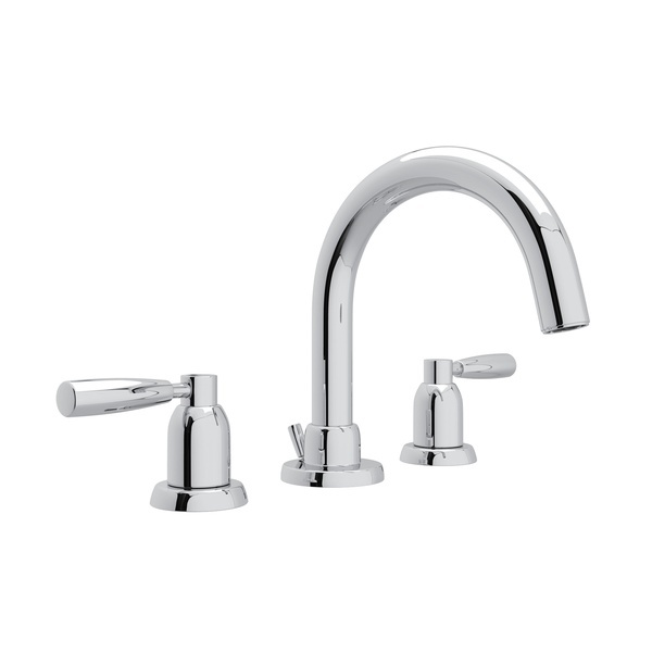 Holborn 3-Hole Tubular C-Spout Widespread Bathroom Faucet - Polished Chrome with Metal Lever Handle | Model Number: U.3955LS-APC-2-related