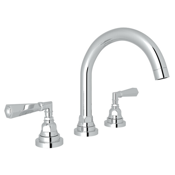 San Giovanni C-Spout Widespread Bathroom Faucet - Polished Chrome with Metal Lever Handle | Model Number: A2328LMAPC-2-related