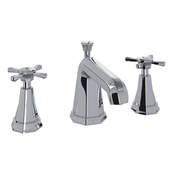 Deco High Neck Widespread Bathroom Faucet - Polished Chrome with Cross Handle | Model Number: U.3142X-APC-2-related