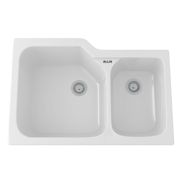 Allia Fireclay 2 Bowl Undermount Kitchen Sink - White | Model Number: 6337-00-related