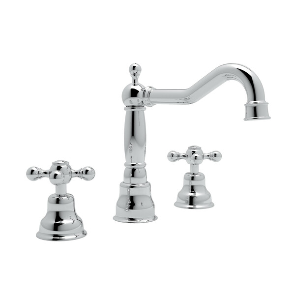 Arcana Column Spout Widespread Bathroom Faucet - Polished Chrome with Cross Handle | Model Number: AC107X-APC-2-related