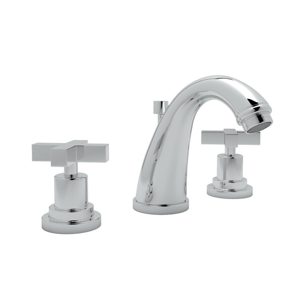 Lombardia C-Spout Widespread Bathroom Faucet - Polished Chrome with Cross Handle | Model Number: A1208XMAPC-2-main
