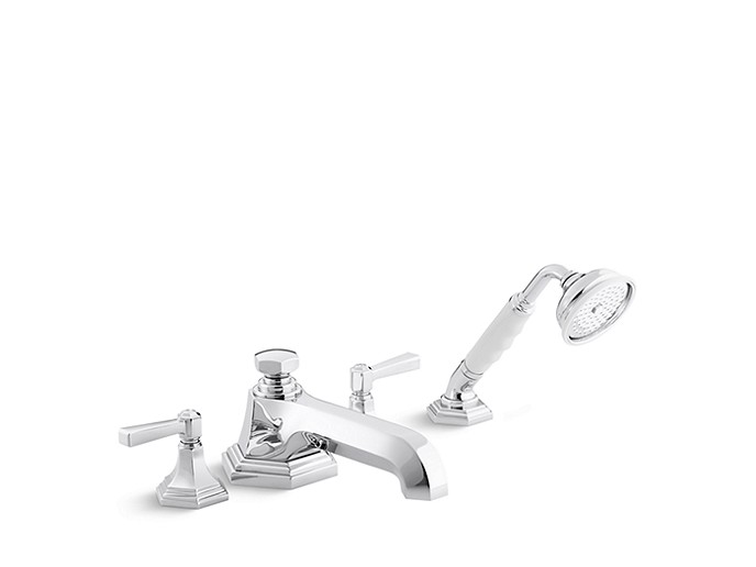 DECK-MOUNT BATH FAUCET WITH DIVERTER AND HANDSHOWER, LEVER HANDLES FOR TOWN by Kallista P22711-LV-CP-related